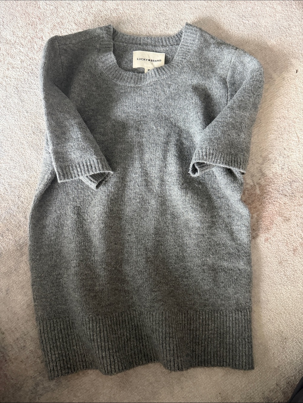 Lucky Brand Women's Heather Gray Crewneck Sweater